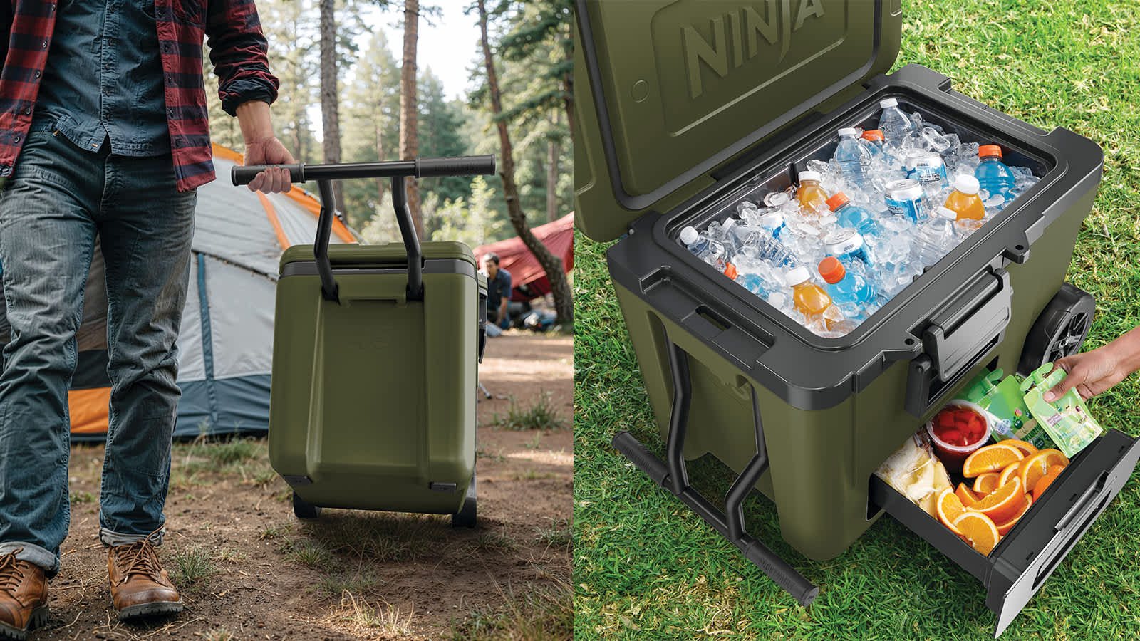 Ninja FrostVault 45QT/42L Wheeled Cooler, Ice Pack & Thirsti